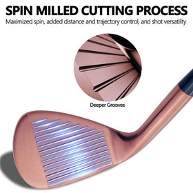Possot 60° lob wedge face for high, soft landings around the green.