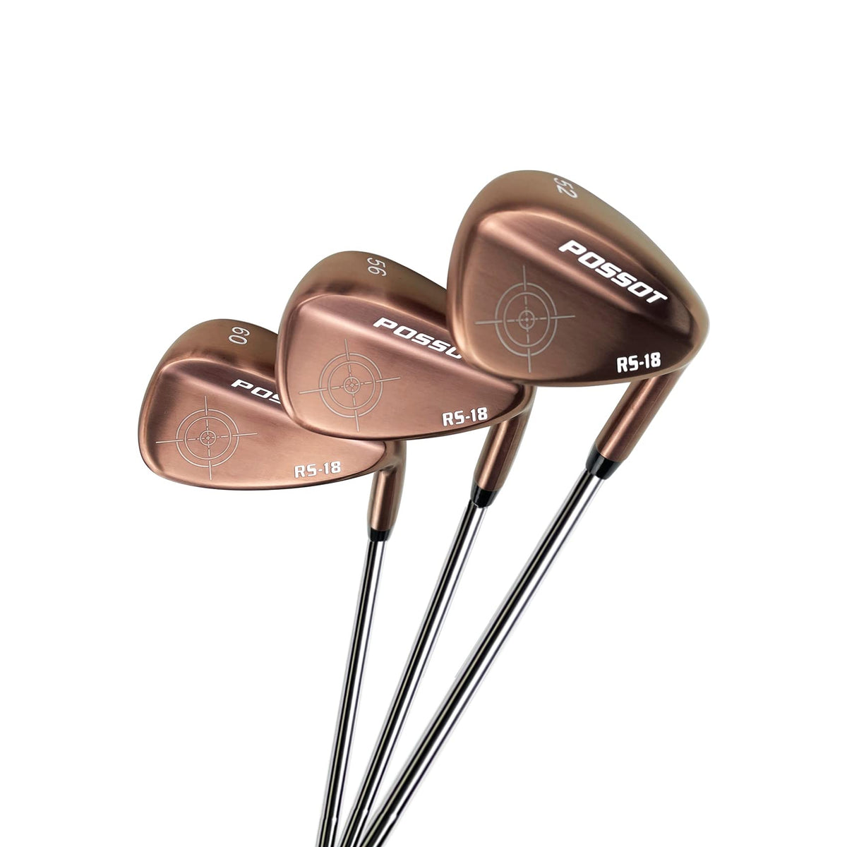 Possot wedge set with 52°, 56°, 60° for versatile greenside play.