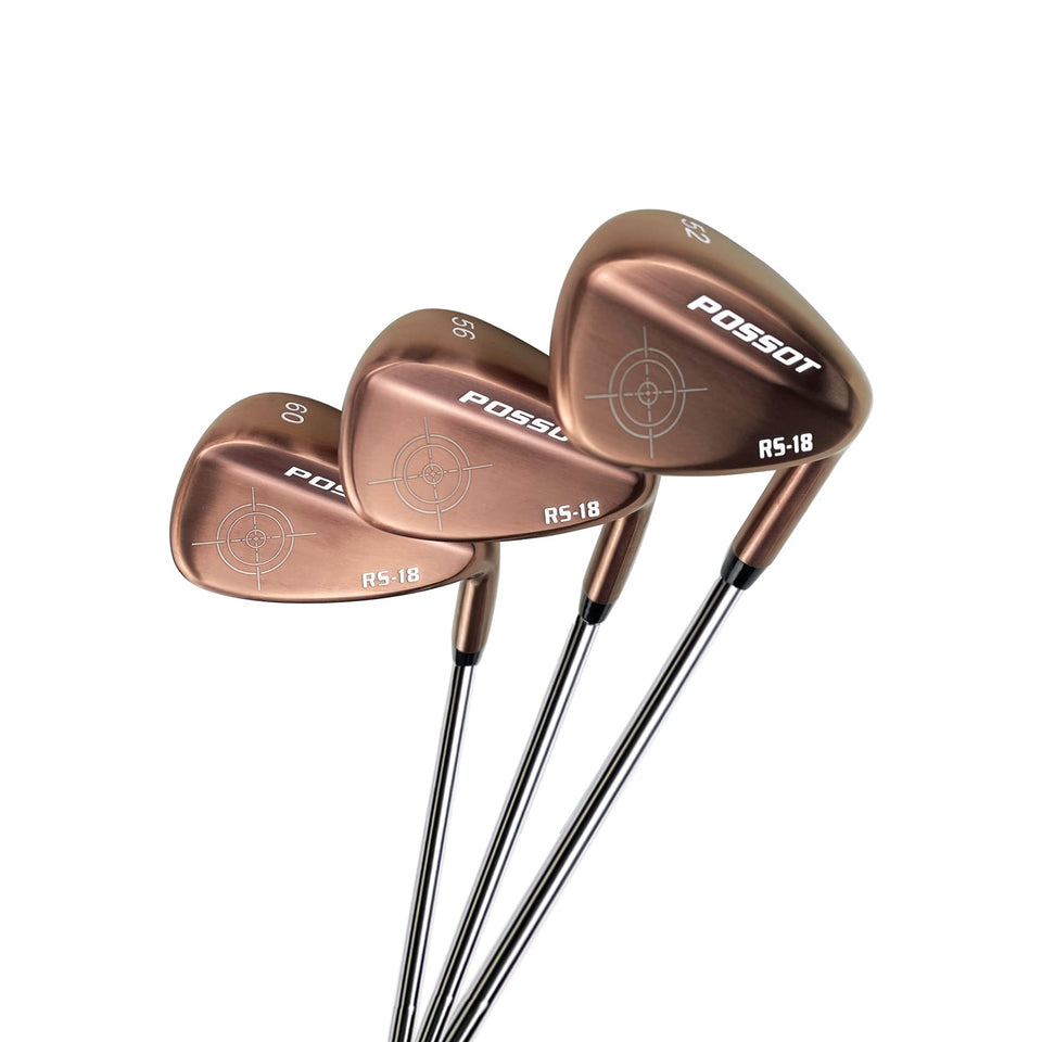 Possot wedge set with 52°, 56°, 60° for versatile greenside play.