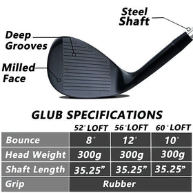 POSSOT wedge set with rubber grip for comfortable handling and steady shots