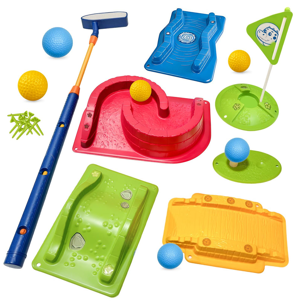 POWCAVA kids golf set with adjustable club ideal for flexible at home practice