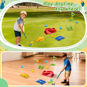 POWCAVA six golf balls and hole cup support varied hands on practice