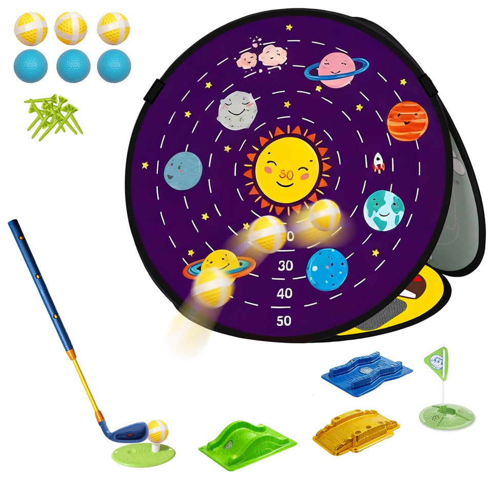 POWCAVA Kids Golf Set club with adjustable grip for growing players.