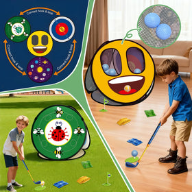 POWCAVA hole cups help kids practice putting with a realistic target.