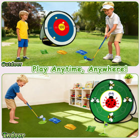 POWCAVA sticky golf board offers four-in-one setup for target practice.