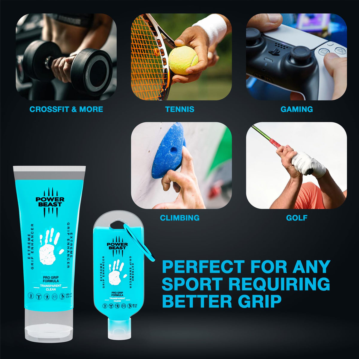 Power Beast long-lasting grip promotes steady handling with dry hands.