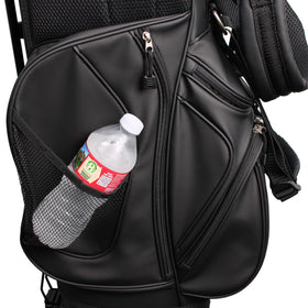 Powerbilt Dunes side view highlights lightweight stand bag with convenient transport features.