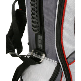 Powerbilt Dunes bag side panel highlighting 5 zip pockets for quick access.