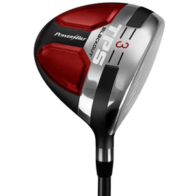 Powerbilt TPS Blackout 3 Wood shown with dual sole weighting for stability on off-center shots.