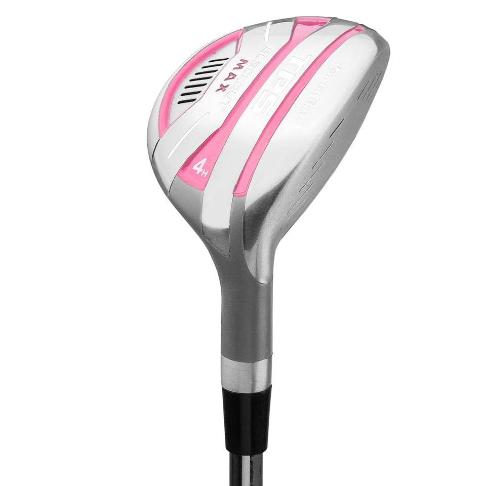 Powerbilt TPS Blackout Max 5 Hybrid for women on the tee with added distance potential.