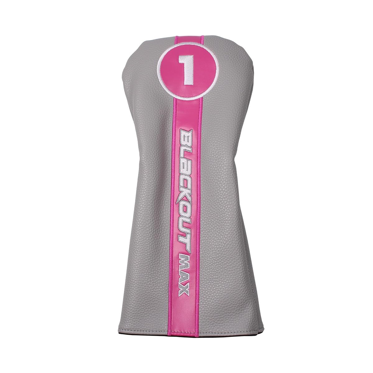 Retro-style headcover included with vibrant pink-white finish.
