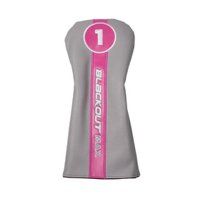 Retro-style headcover included with vibrant pink-white finish.