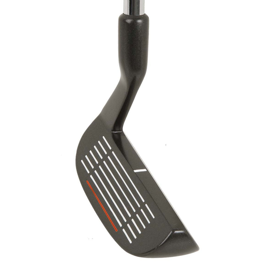 Powerbilt TPS Uniflex Two-Way Chipper head close-up for precise chipping around obstacles.