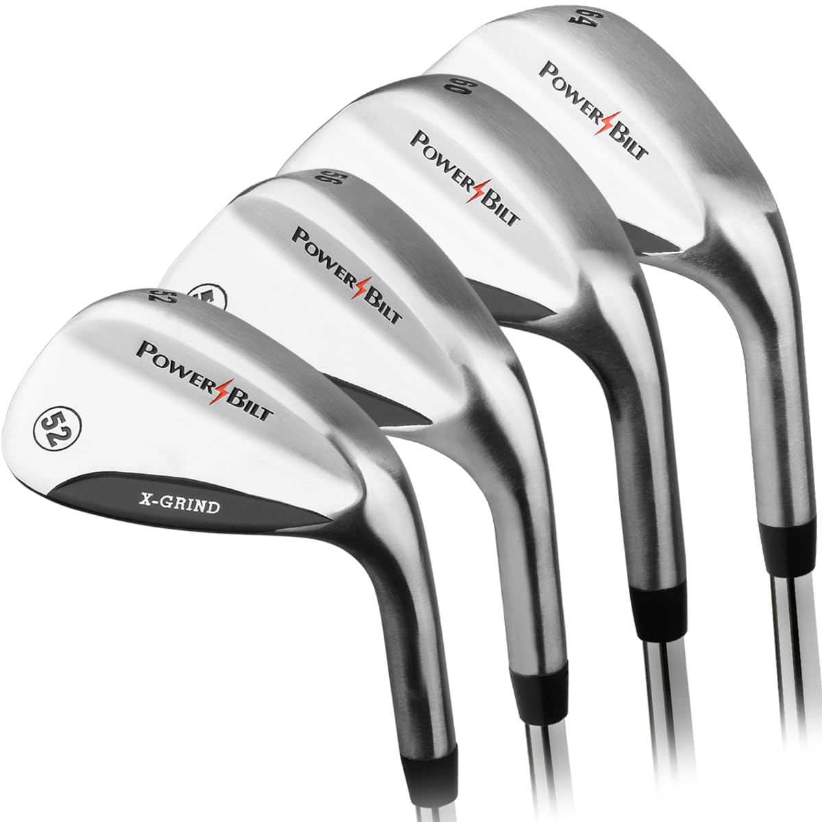 Powerbilt X-Grind 52° pitching wedge highlights precision from tight lies.
