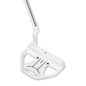 PowerBilt XRT Series 2 Nano White mallet putter face close-up shows grooved face for improved roll and spin