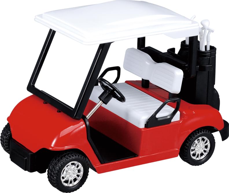 PowerTRC golf cart models on desk showcase realistic wheels and clubs.