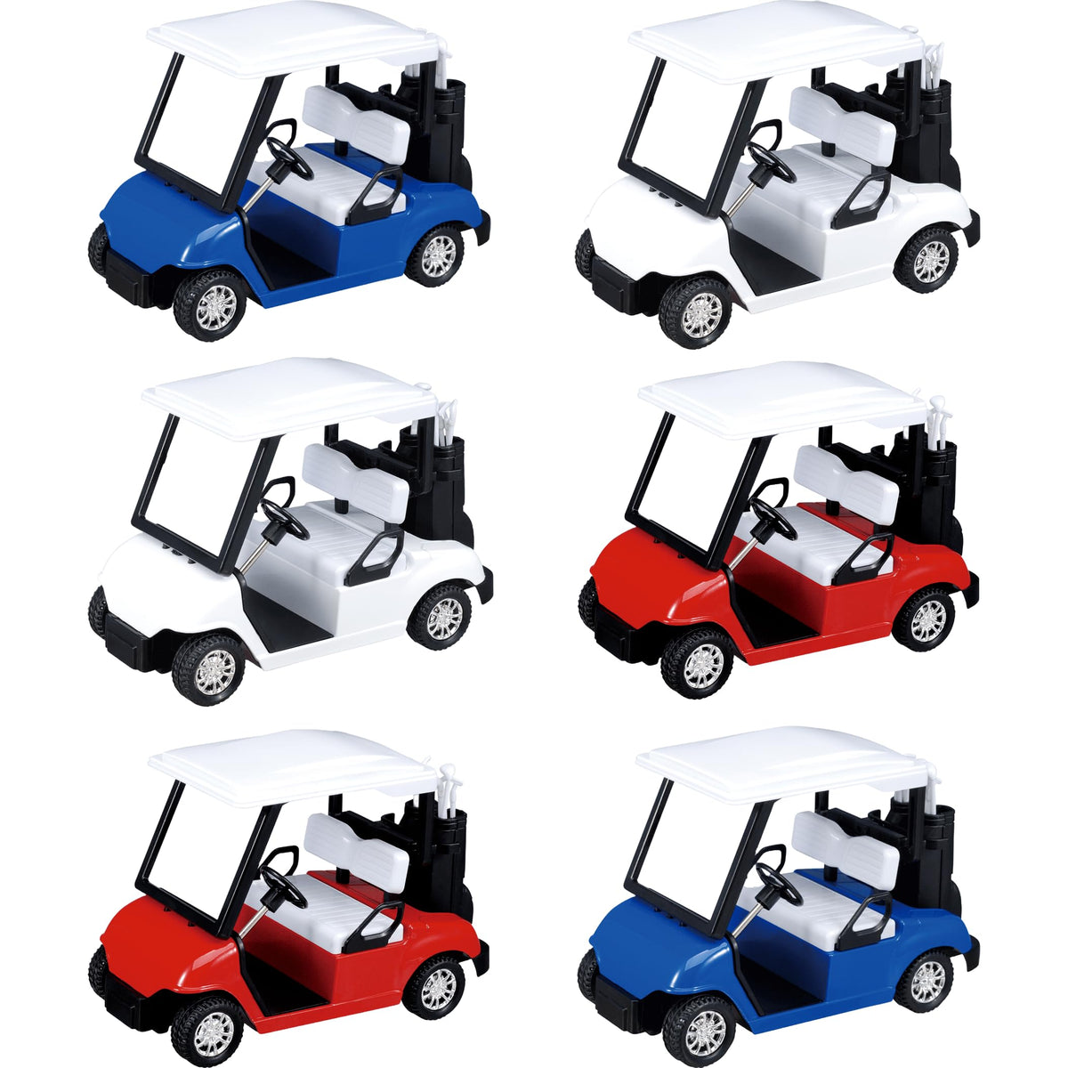 PowerTRC 6-pcs diecast golf carts detail for a refined desk display.