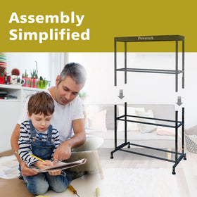 Poweruck durable metal rod construction blends with home decor.