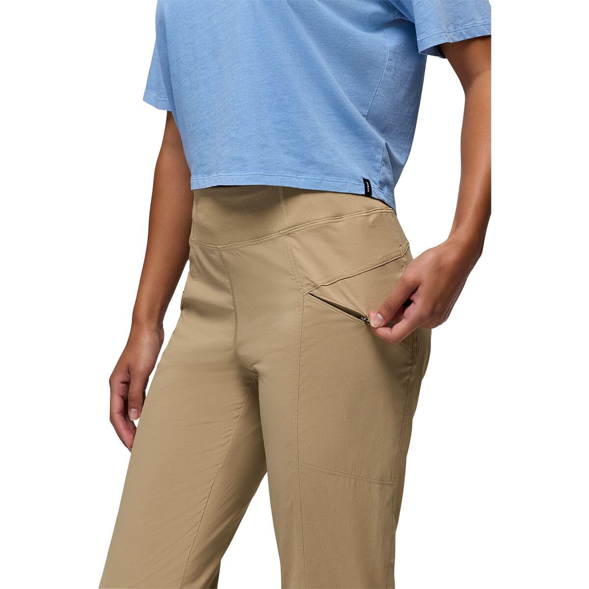 PrAna Koen Daily Pant Sandbar pocket detail with zipper