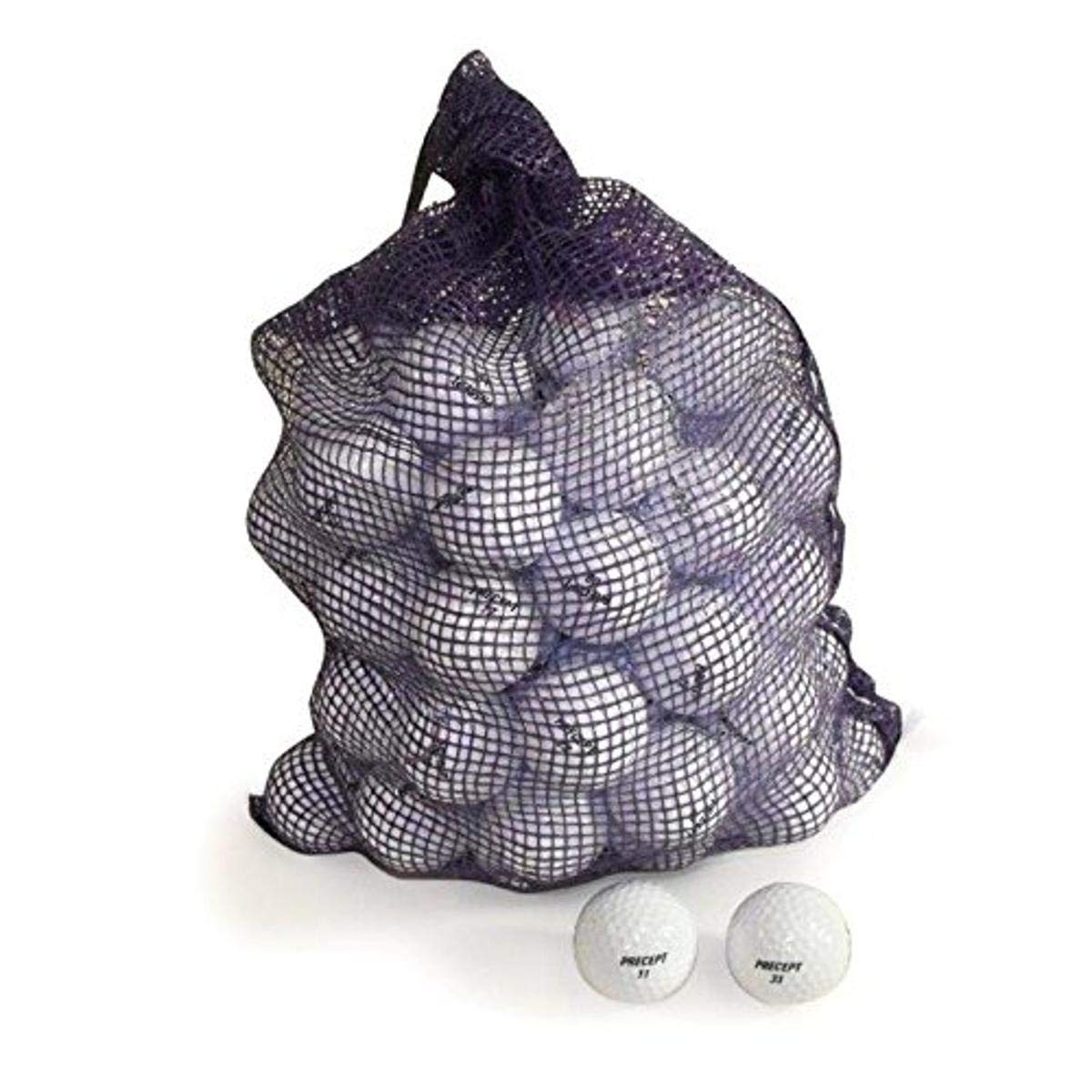 Precept recycled golf balls 72-pack in a mesh bag for practice and value