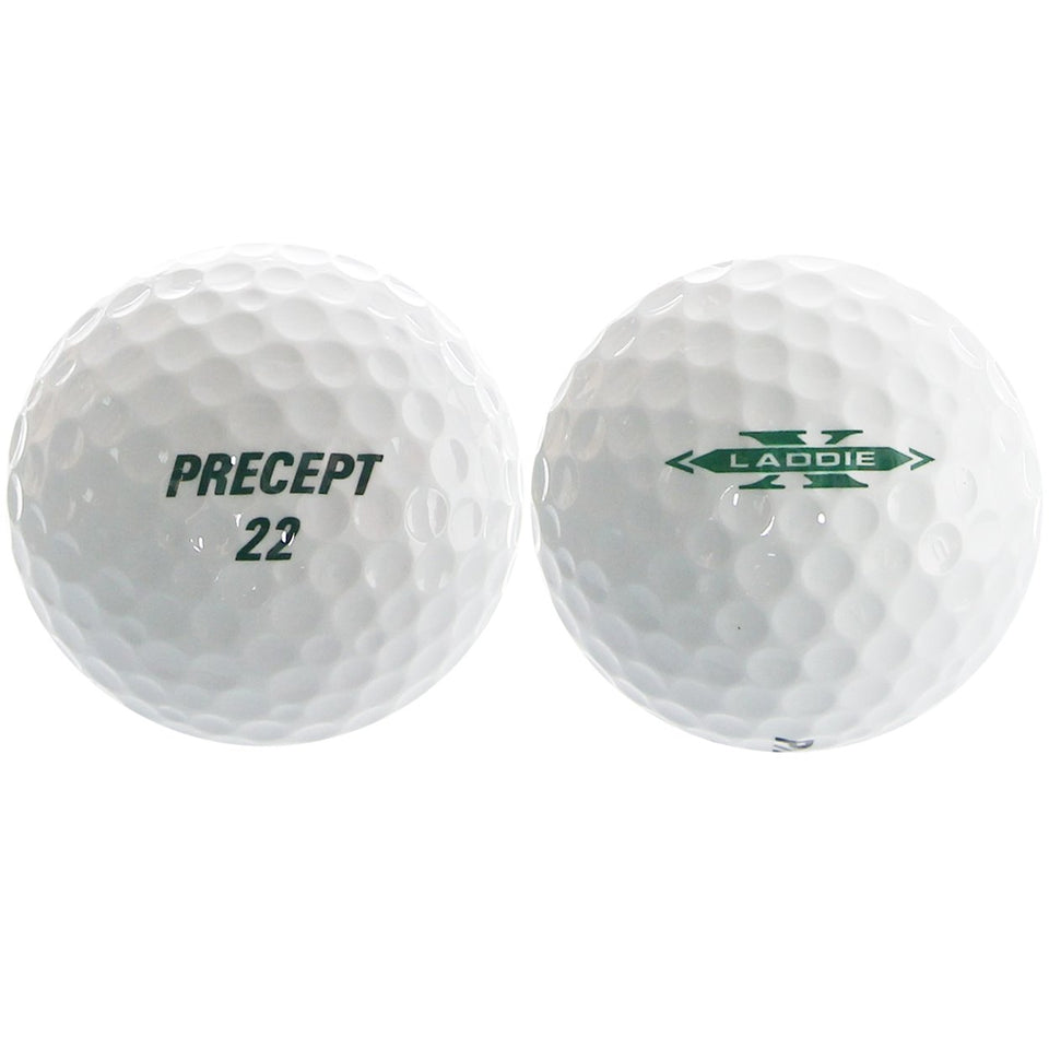 Precept recycled golf balls mix pack front view showing varied models for practice