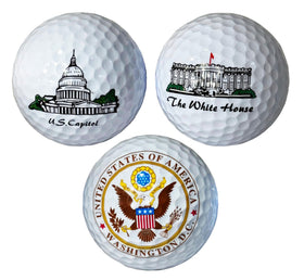 President Souvenirs Capitol golf ball for display and play.