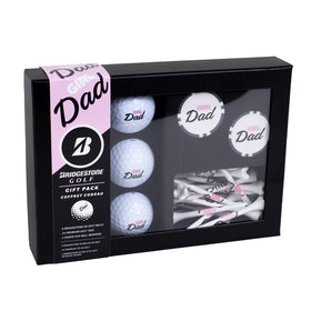 PrideSports Bridgestone e6 golf balls with Girl Dad logo for longer distance and softer feel.