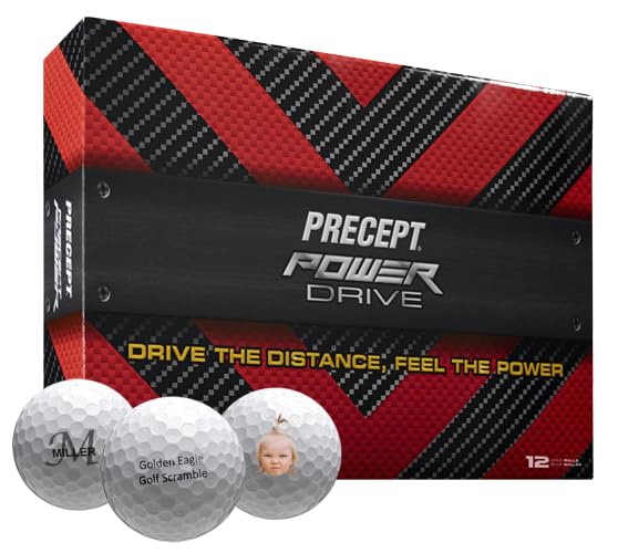 PrideSports Bridgestone Precept Power Drive box with twelve personalized golf balls for easy gifting