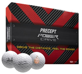 PrideSports Bridgestone Precept Power Drive box with twelve personalized golf balls for easy gifting