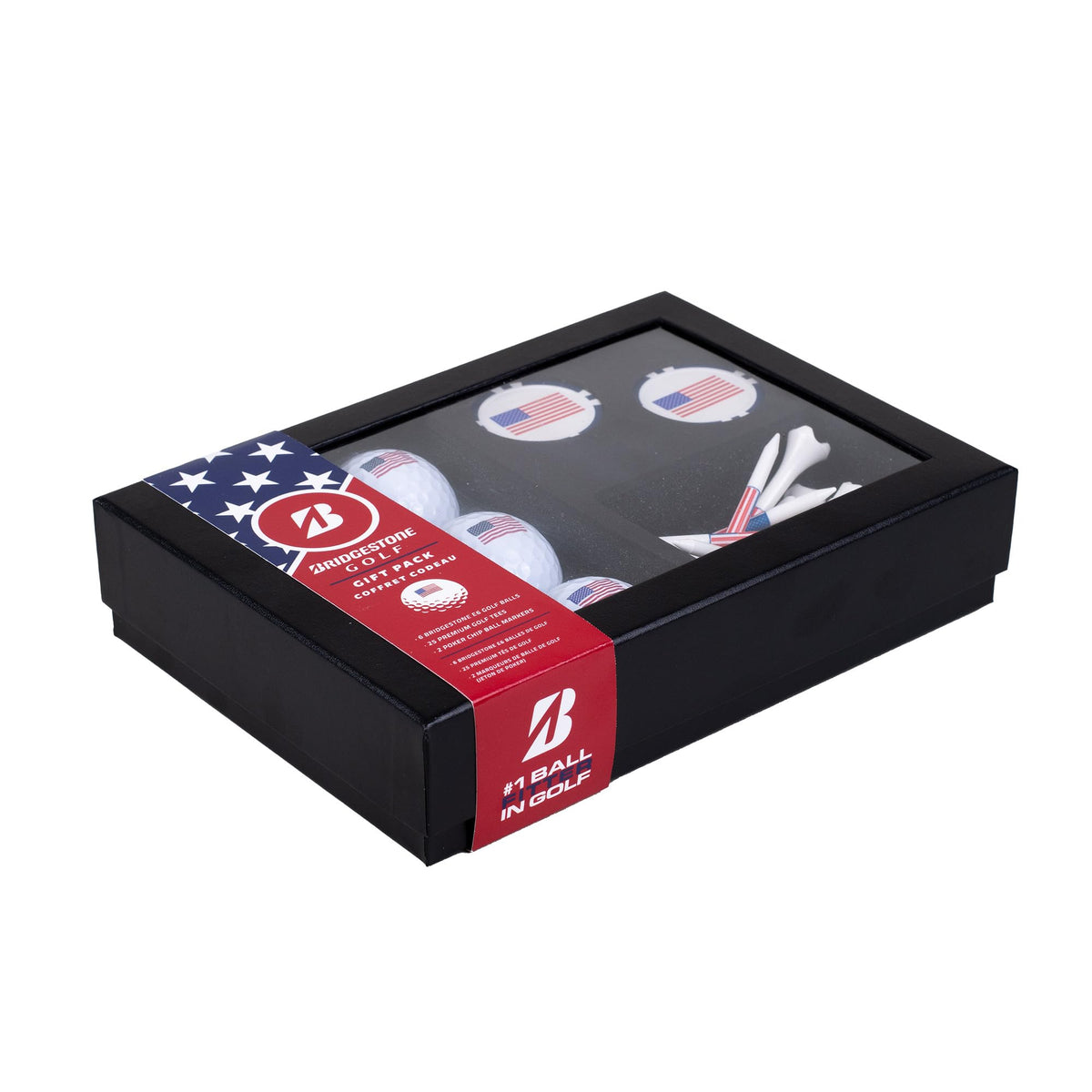 PrideSports plastic tees and poker chip markers with double-sided logo for quick on-course ball marking.