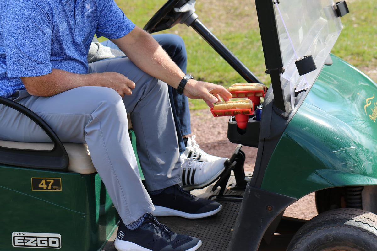 Fits most golf cart ball holders for easy access between shots.