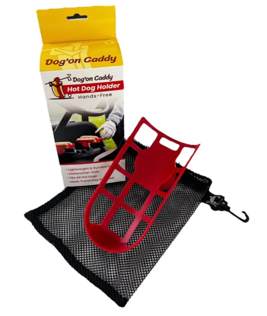 Prime Collectibles Dog’on Caddy holds a hotdog securely for hands-free play.