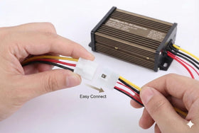 Pro Chaser DC-DC converter side installation shown in a compact mounting spot