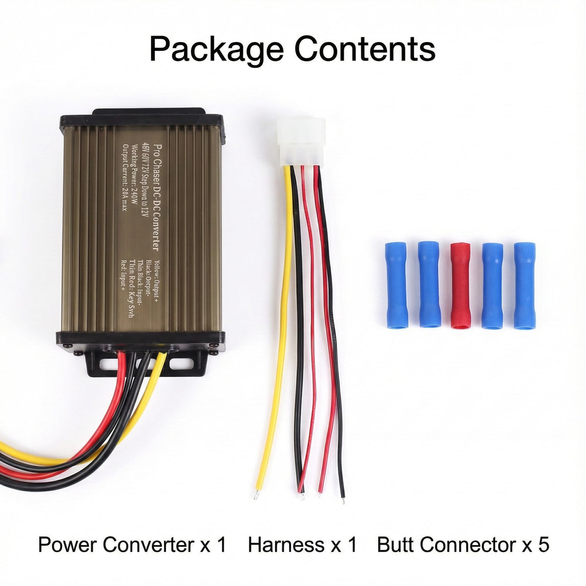 Pro Chaser DC-DC converter installed under-seat in a bike setup
