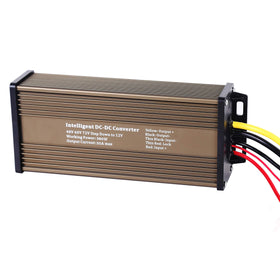 Pro Chaser DC-DC converter front view, compact design ideal for scooters and bikes.