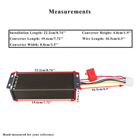 Pro Chaser DC-DC converter with harness and connectors, ready for quick installation.