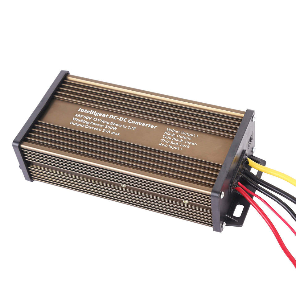 Pro Chaser DC-DC step-down regulator with rugged aluminum housing for reliable scooter power.