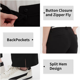 Pro X Gear women's golf pants bottom slit adds airflow and style.