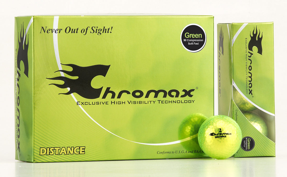 ProActive Sports Chromax Green distance golf balls pack with case for easy transport