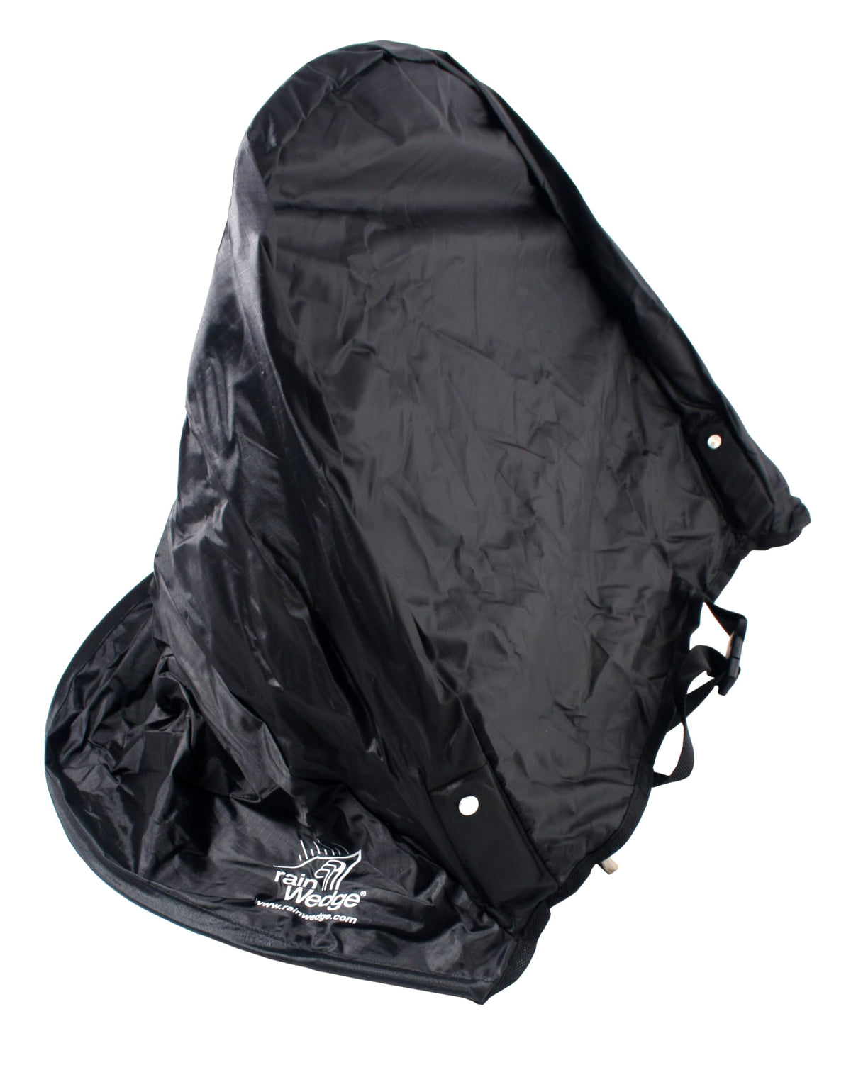 ProActive Sports Rain Wedge cover on a golf bag, stabilizing against wind gusts for reliable protection.