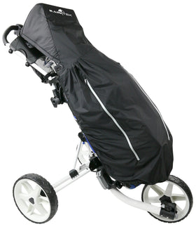 RainTek hood keeps clubs accessible and wind-protected.