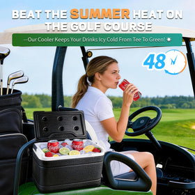 ProCartFit 6L cooler with lid open showing ample capacity for drinks.