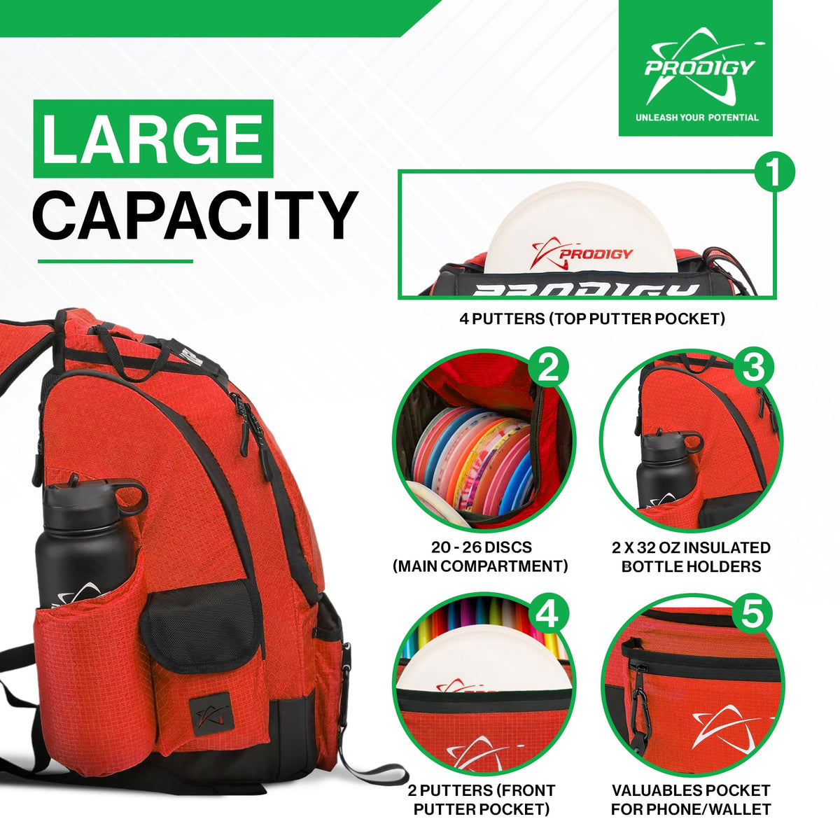 Prodigy BP-1 V3 top pocket housing towels and small items