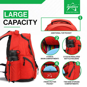 Prodigy BP-3 side pockets ideal for water bottles and towels.