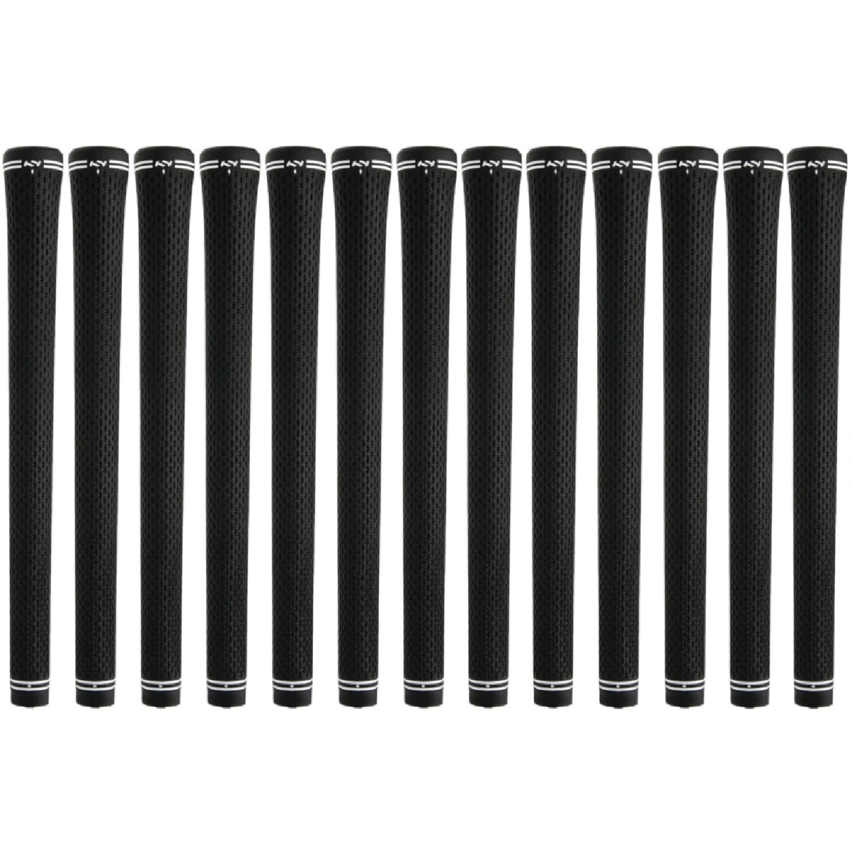 PROJECTX True Temper ICON golf grips midsize black white close-up texture for secure traction.