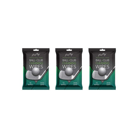 ProPlay ball cleaning wipe quickly brightens a dirty golf ball on the green.