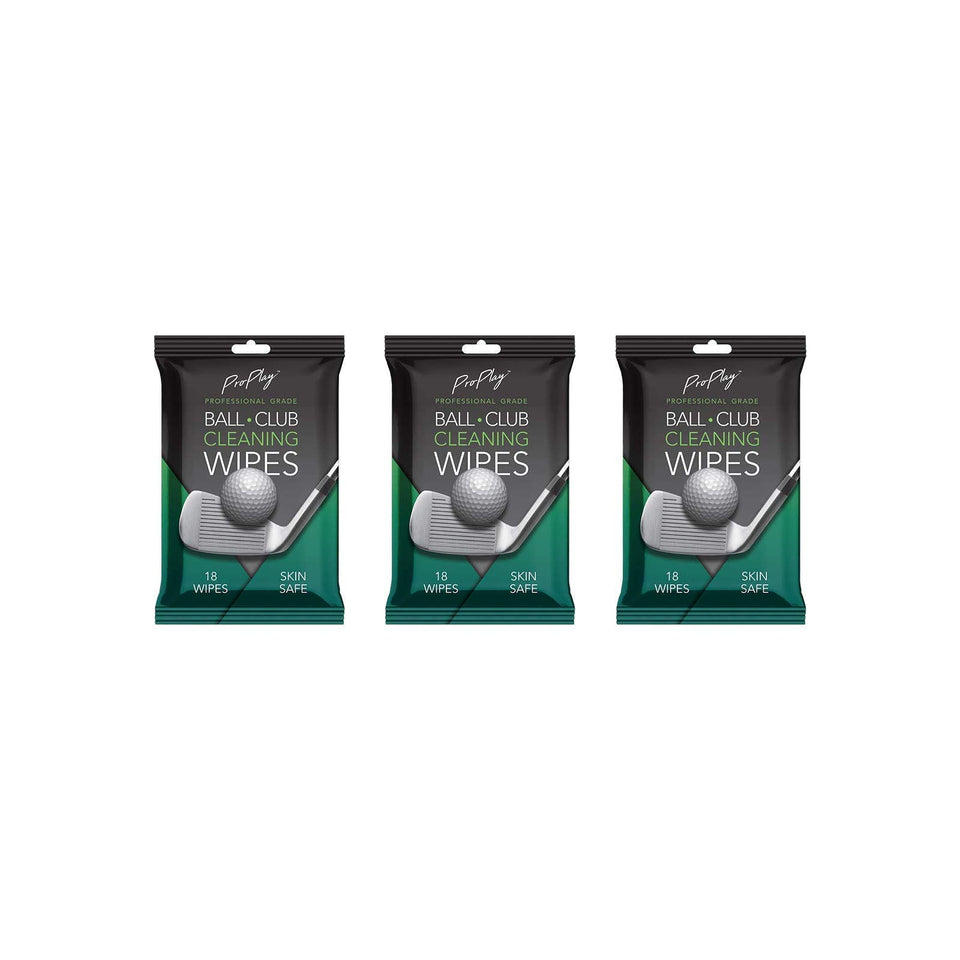 ProPlay ball cleaning wipe quickly brightens a dirty golf ball on the green.