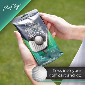 Open-pack ProPlay wipes showing easy access between holes