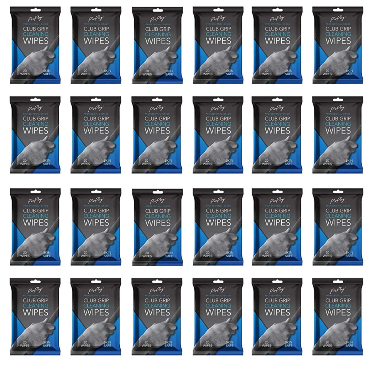 ProPlay Club Grip Cleaning Wipes pack front for quick on-course grip cleaning.