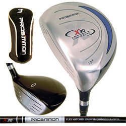 Prosimmom X30 left-handed titanium matrix 3-wood with headcover for confident fairway shots.